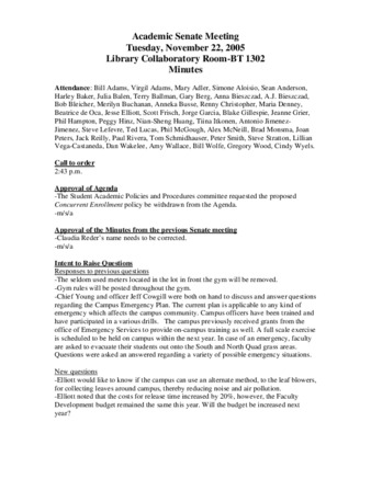 Academic Senate Meeting Minutes for November 22, 2005 thumbnail