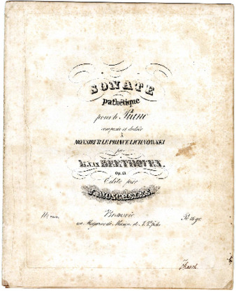 Sonate pathétique pour le piano : op. 13 composée et dediée à Monsieur le Prince Lichnowski par L. van Beethoven ; edite par J. Moscheles. thumbnail