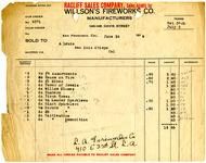 Willson's Fireworks Co. Receipt, June 24, 1919 thumbnail