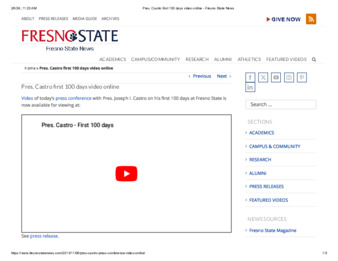 Pres. Castro first 100 days video online thumbnail