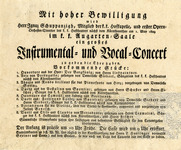Concert of vocal and instrumental music directed by Ignaz Schuppanzigh, Vienna, Augarten Room, May 1, 1829 thumbnail