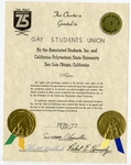 Gay Students Union charter, 1976 thumbnail