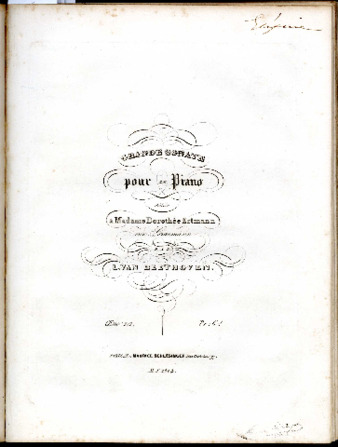 Grande sonate pour le piano dédiée à Madame Dorothée Ertmann née Graumann par L. van Beethoven. Oeuv. 101 .. thumbnail