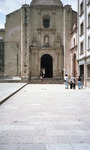 Michele Serros in front of a church in Oaxaca, Mexico thumbnail