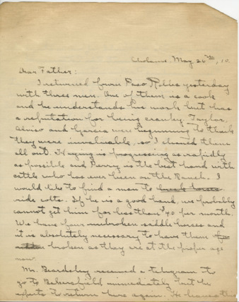 Letter from Howard V. Jack to Robert Edgar Jack thumbnail
