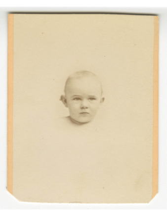 Portrait photograph of an unidentified child, likely male (Cambridgeport, MA) thumbnail