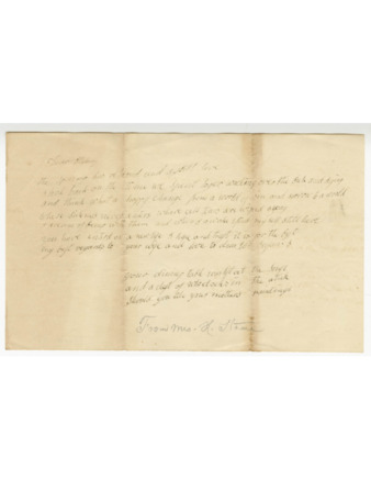 Note to Henry [?Thayer] from Harriet Beecher Stowe thumbnail