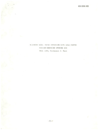 Lela Chavez Oral History Transcript thumbnail