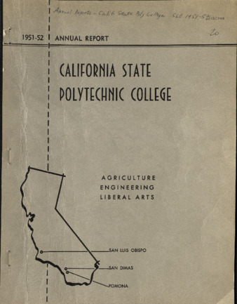 Annual Report California State Polytechnic College, 1951-52 thumbnail