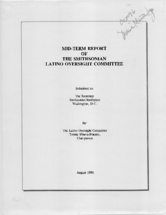 Mid-term Report of the Smithsonian Latino Oversight Committee thumbnail