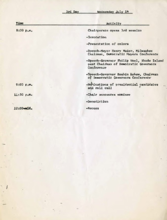 Agenda for the third day of the 1976 Democratic National Convention thumbnail