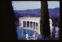 San Simeon, grounds, Neptune Pool, colonnade, Santa Lucia mountains thumbnail