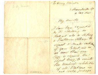 Autograph letter signed from Jules Benedict to Henry Smart, November 4, 1845 thumbnail