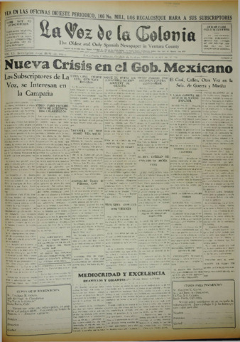 La Voz de La Colonia 16 de octubre del 1931 thumbnail