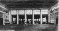 Architectural rendering of interior of proposed Kali Syndicate (German) exhibit building thumbnail