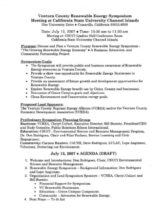 Ventura County Renewable Energy Symposium Meeting at California State University Channel Islands thumbnail