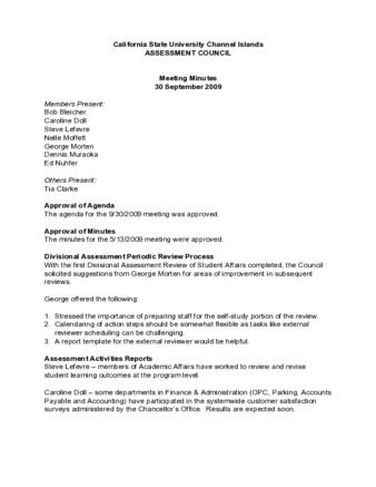2009_09_30 Assessment Council Minutes thumbnail