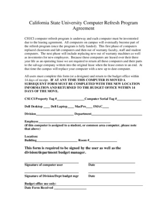 Computer Refresh Program Agreement (form) thumbnail