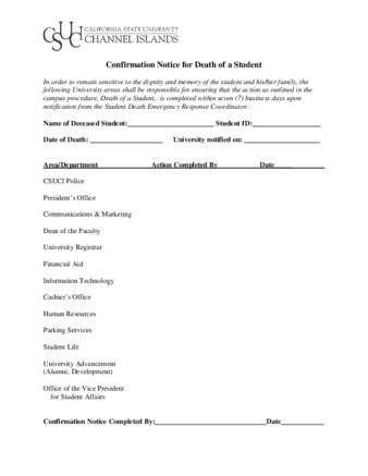 Confirmation Notice for Death of a Student thumbnail