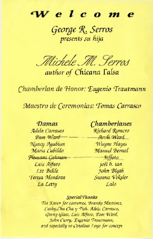 George R. Serros Presents su hija Michele M. Serros thumbnail