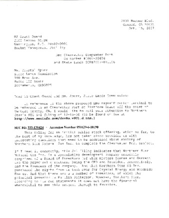 Email to the U.S. Coast Guard and Ms. Crystal Spurr from Lauraine Effress thumbnail