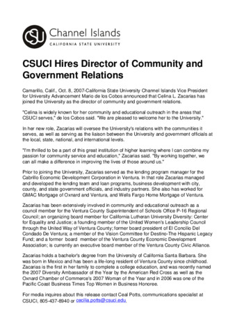 CSUCI Hires Director of Community and Government Relations thumbnail