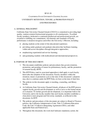 SP 03-30 University Retention, Tenure, and Promotioni Policy and Procedures thumbnail