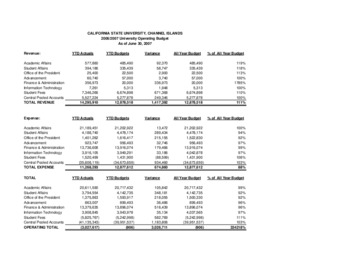 2007 June Operating report – summary thumbnail