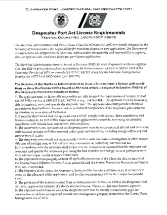 Deepwater Port Act Licence Requirements thumbnail