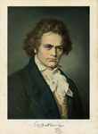 Half-length portrait of Beethoven with facsimile of his signature thumbnail