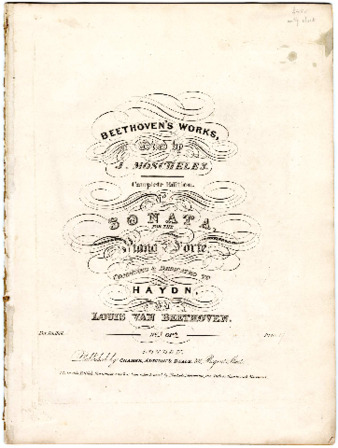 Sonata for the piano forte, composed & dedicated to Haydn, by Louis van Beethoven. No. [3] op. [2] .. thumbnail