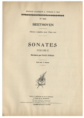 Piano Sonatas. Paris: A. Durand [Newman 93] thumbnail