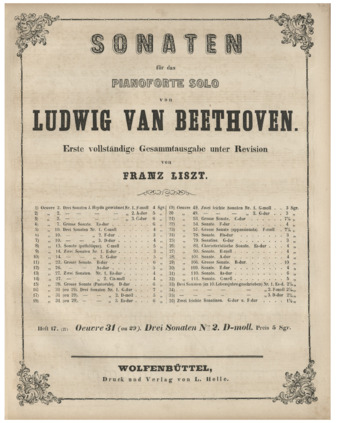 Piano Sonata no. 17 edited by Liszt thumbnail