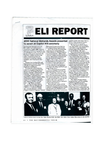 2000 Environmental Law Institute Report "2000 National Wetlands Awards presented to seven at Capitol Hill ceremony" thumbnail