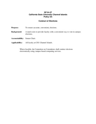 SP 04-27 Conduct of Elections thumbnail