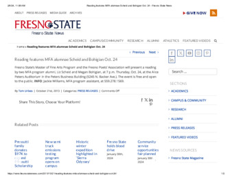 Reading features MFA alumnae Scheid and Bohigian Oct. 24 thumbnail