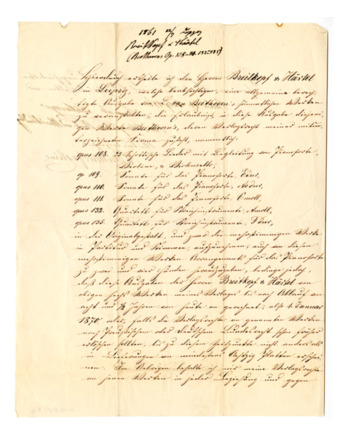 Autograph letter signed from Breitkopf & Härtel to Haslinger, July 12 [or 22], 1861 thumbnail