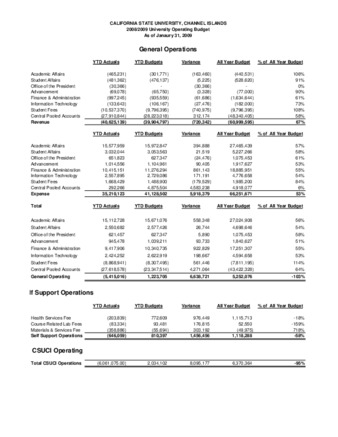 2009 January Operating report – summary thumbnail