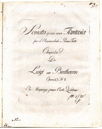 Piano sonata in E-flat major, op. 27, no. 1, published by Zulehner thumbnail