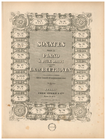 Piano sonata no. 9, op. 14, no. 1, published by Stern & Cie. thumbnail