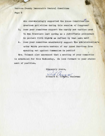 Series of questions from the Ventura County Democratic Central Committee thumbnail