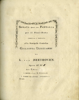 Piano sonata in C-sharp minor, op. 27, no. 2, published by Simrock thumbnail