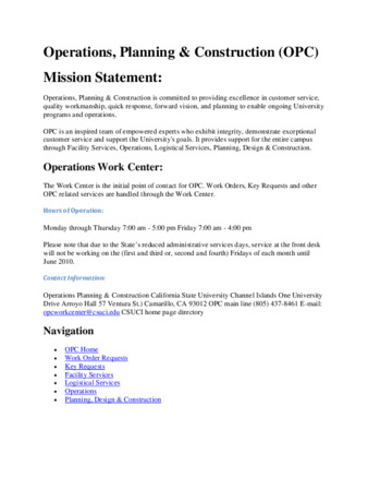 Operations, Planning & Construction (OPC) (website) thumbnail