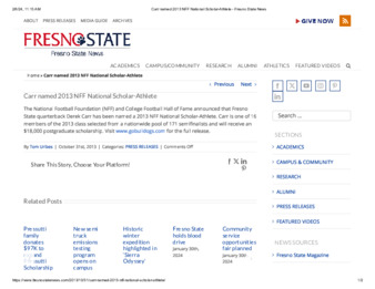 Carr named 2013 NFF National Scholar-Athlete thumbnail