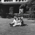 Four male students looking at a yearbook. thumbnail