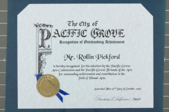 City of Pacific Grove Certificate thumbnail