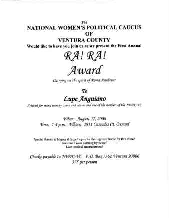 Flyer for Ra! Ra! Award Ceremony thumbnail
