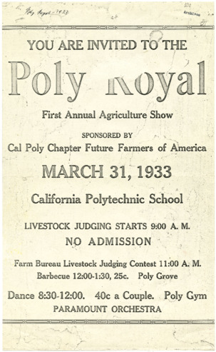 Invitation to First Poly Royal in 1933 thumbnail