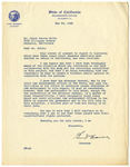 Correspondence from California Governor Earl Warren to Frank Herron Smith May 29, 1945 thumbnail