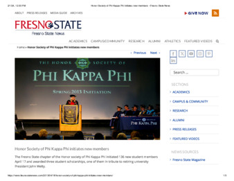 Honor Society of Phi Kappa Phi initiates new members thumbnail